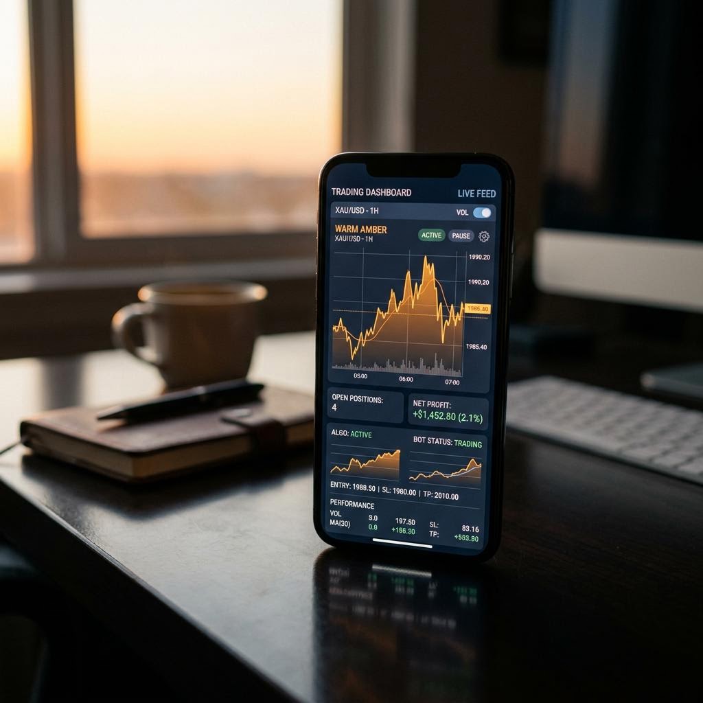 Interfaccia dashboard BitMeridian AI su dispositivo mobile